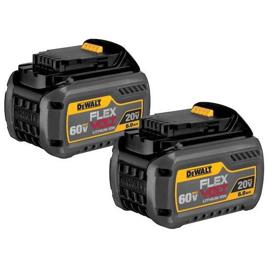 Two 20 Volt to 60 Volt 6 AMP hours Lithium-Ion Batteries