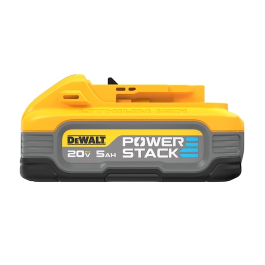 DEWALT POWERSTACK five amp hour battery profile view from the side 