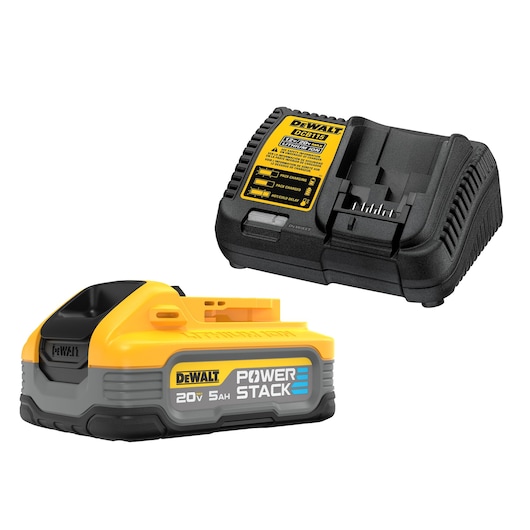 DEWALT POWERSTACK five amp hour battery and charger 