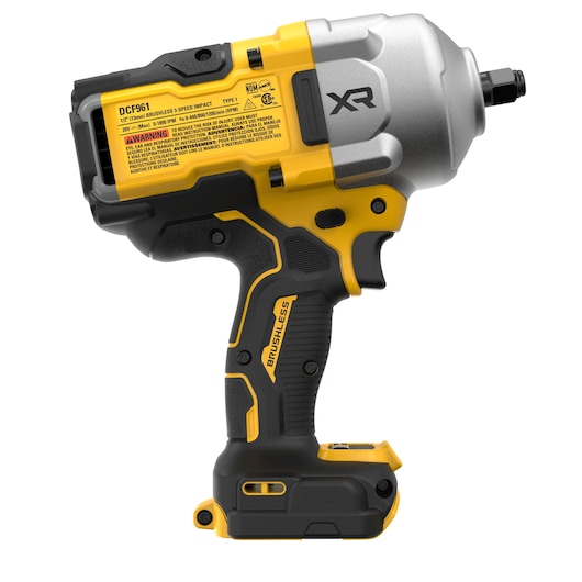 DEWALT 20V MAX  XR(®) 1/2 inch High-Torque Impact Wrench back side flat view (tool only)