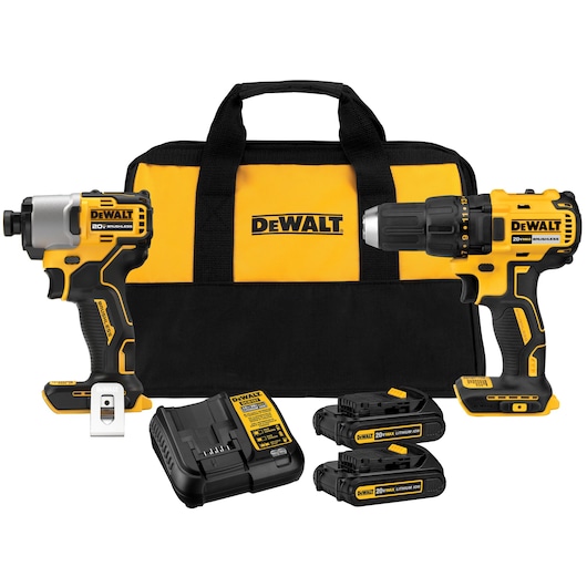 2 tool Lithium ion Cordless Drill Combo Kit.