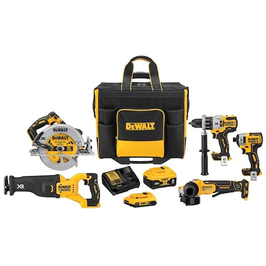 20V MAX* XR® 5-Tool Combo Kit with Large Site-Ready Rolling Bag