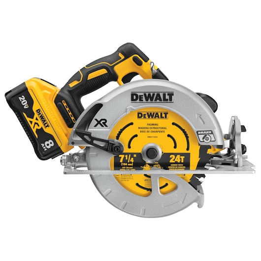 XR brushless circular saw with POWER DETECT tool technology.