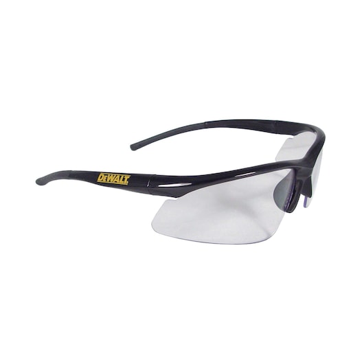 Profile of DEWALT radius safety glasses with transparent lens
