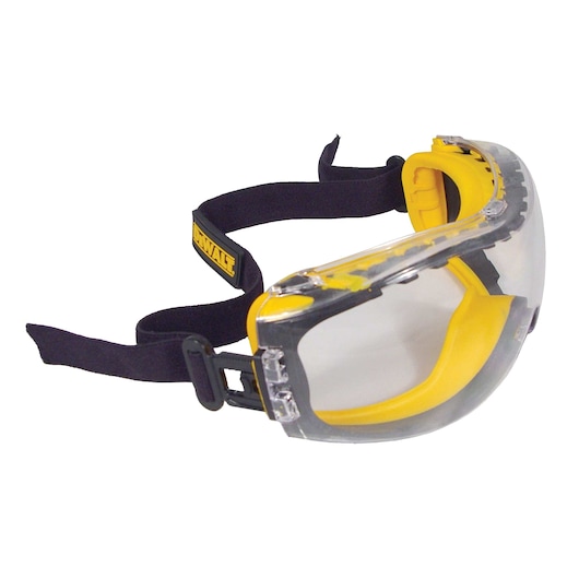 Profile of DEWALT concealer clear safety goggle