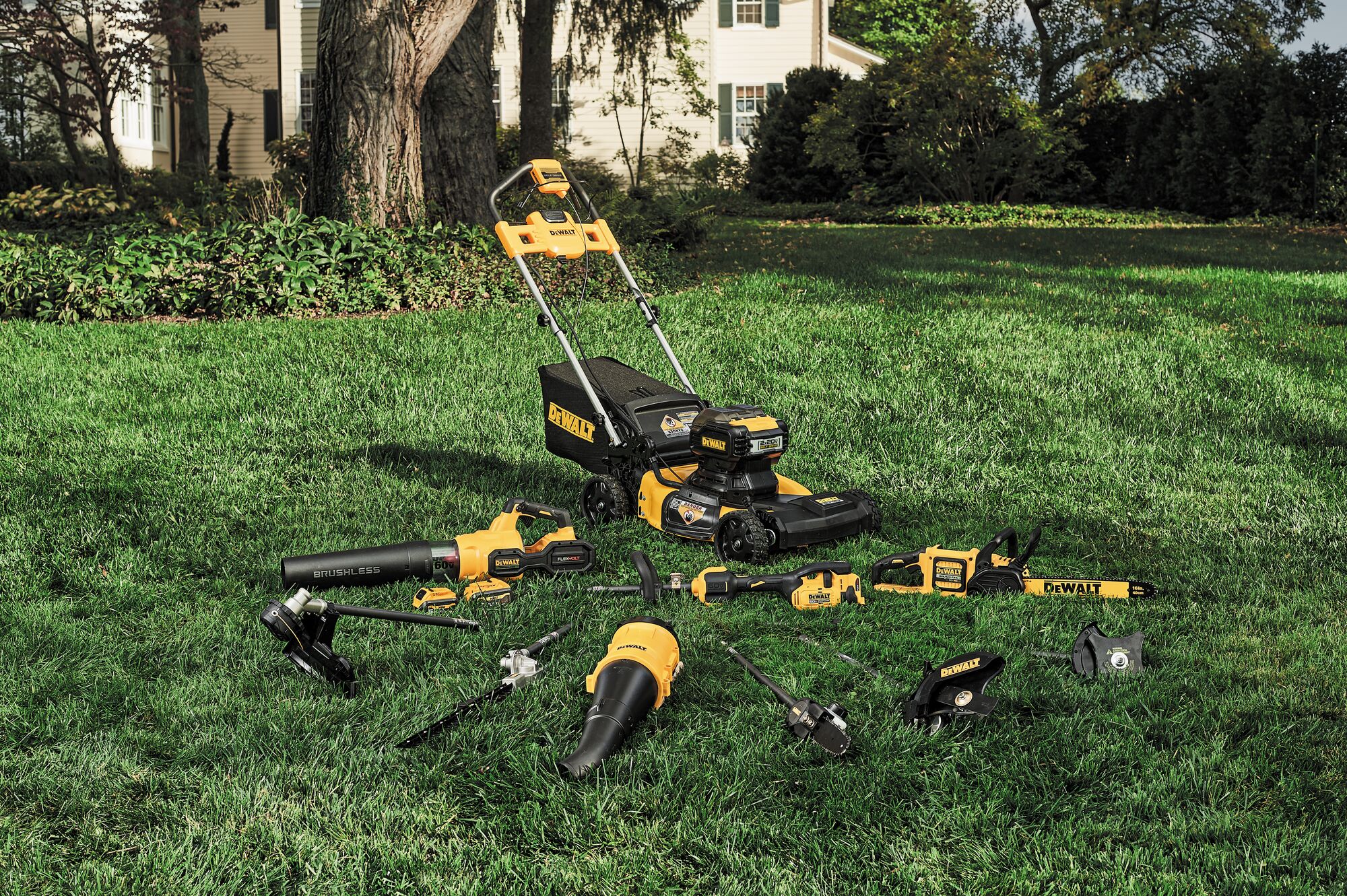 Multiple products which are compatible with the 17 inch brushless attachment capable string trimmer kit.