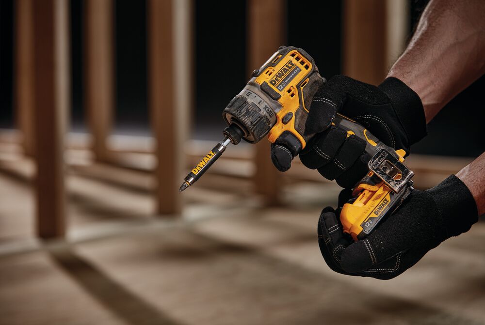 XTREME brushless cordless screwdriver with bit tip attachment.