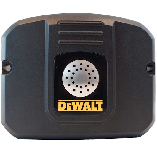 Top view of DEWALT mobilelock GPS locator with anti-theft alarm.