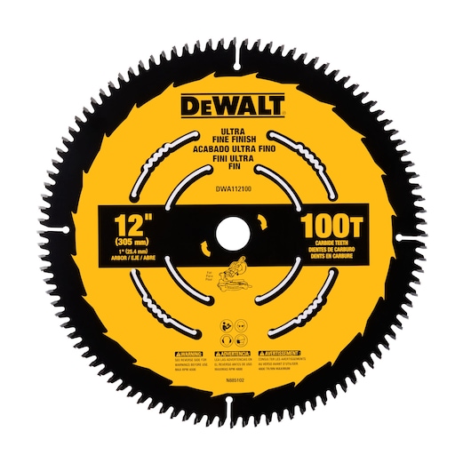 Profile of 12 inch 100 tooth saw blade.