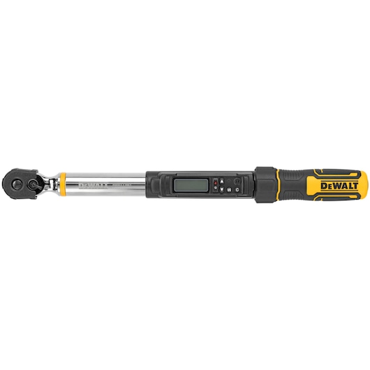 Digital Torque Wrench being shown on white background from above 