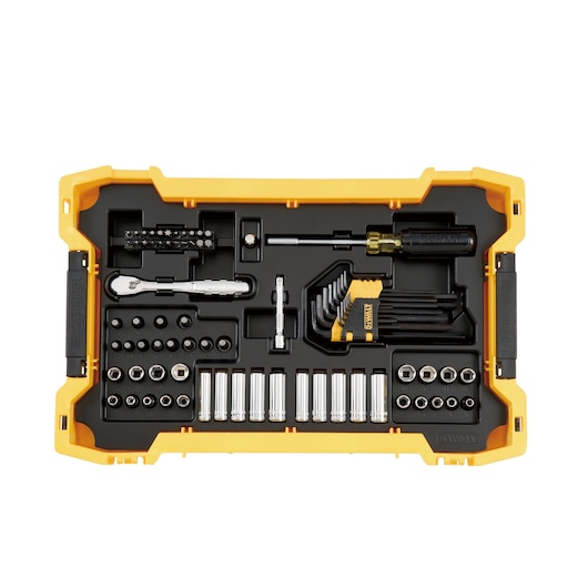 1/4 in and 3/8 in Mechanic Tool Set With ToughSystem® 2.0 Tray and Lid (131 pc)