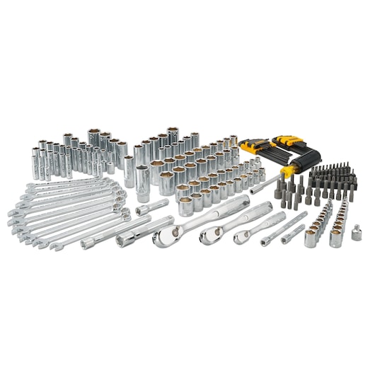 Profile of 205 piece mechanics tool set.