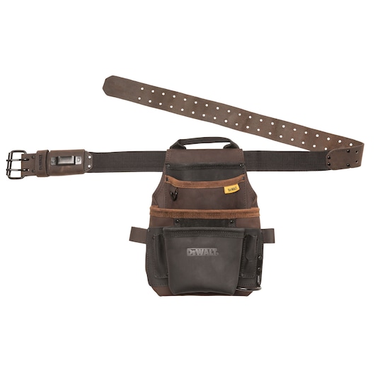DEWALT LEATHER TOOL POUCH AND BELT FRONT FACING