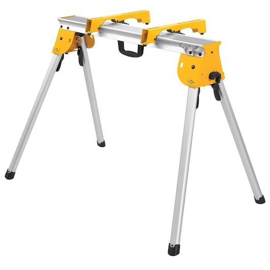 Heavy duty work stand with miter saw mounting brackets.