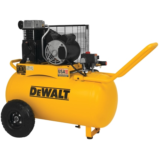 Profile of Oil lubed belt drive portable horizontal electric air compressor.