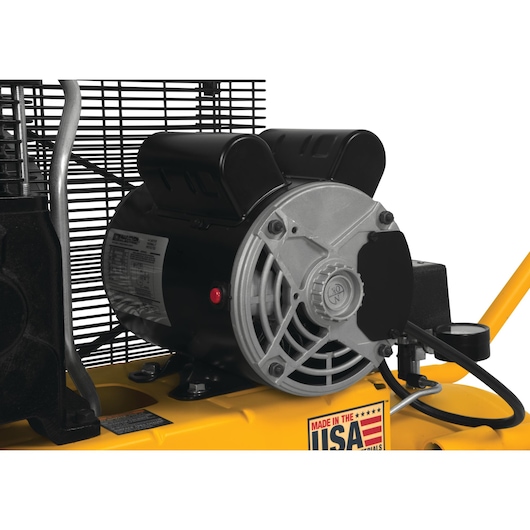 Pressure switch feature of Oil lubed belt drive portable horizontal electric air compressor.\n