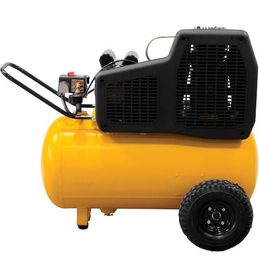 Backside of 20 gallons Portable Horizontal Electric Air Compressor.