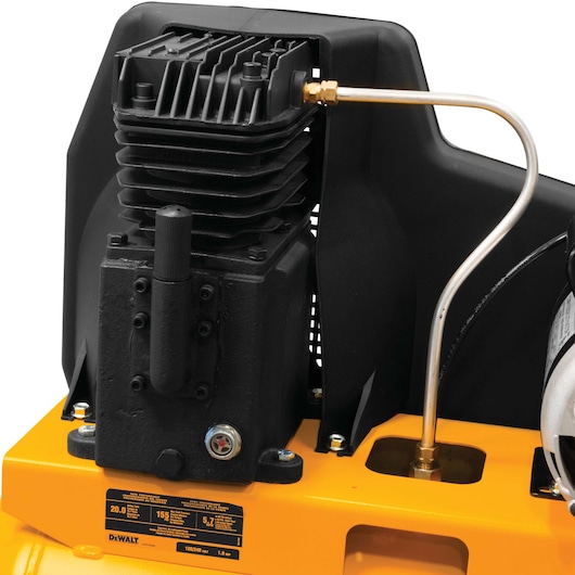 Twin cylinder oil lubricated pump feature of 20 gallons Portable Horizontal Electric Air Compressor.