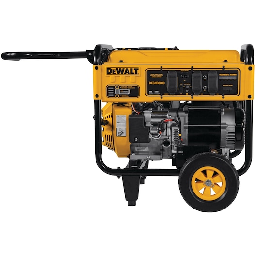 8000 WATT PORTABLE GAS GENERATOR with locking handle pulled up.