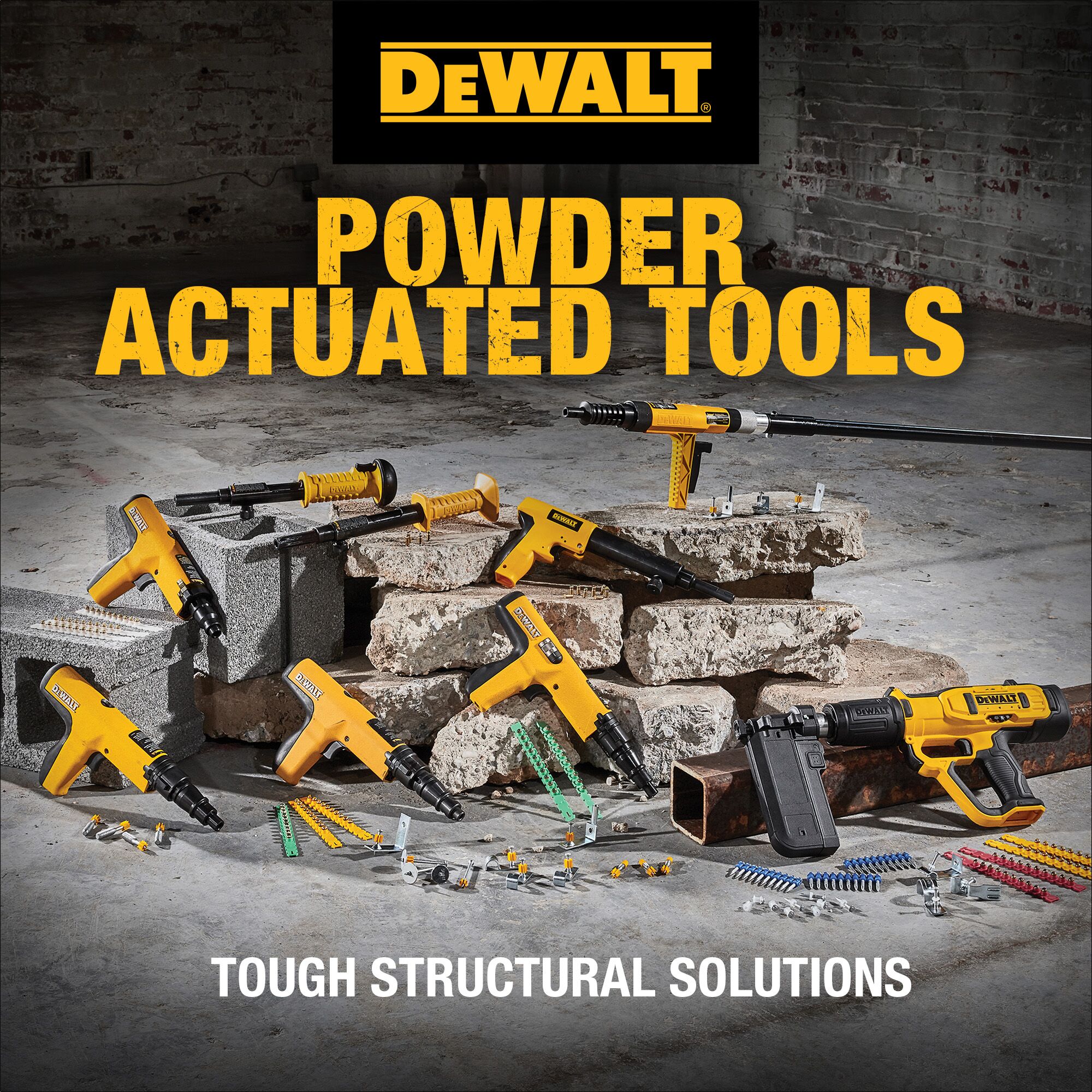Family shot of DeWalt Powder Actuated Tools